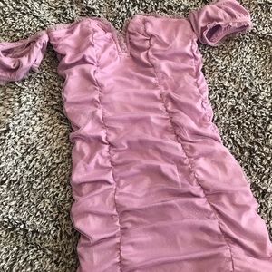 Purple Shoulder less Dress